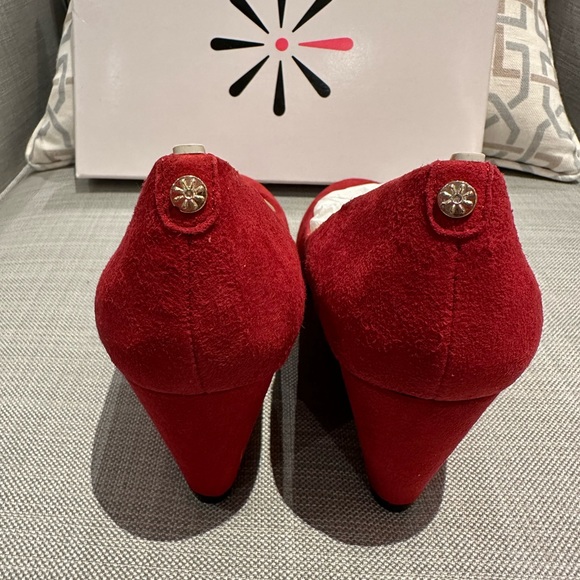 *HOST PICK* New ladies red suede wedge heel shoes. Never worn - Picture 7 of 12